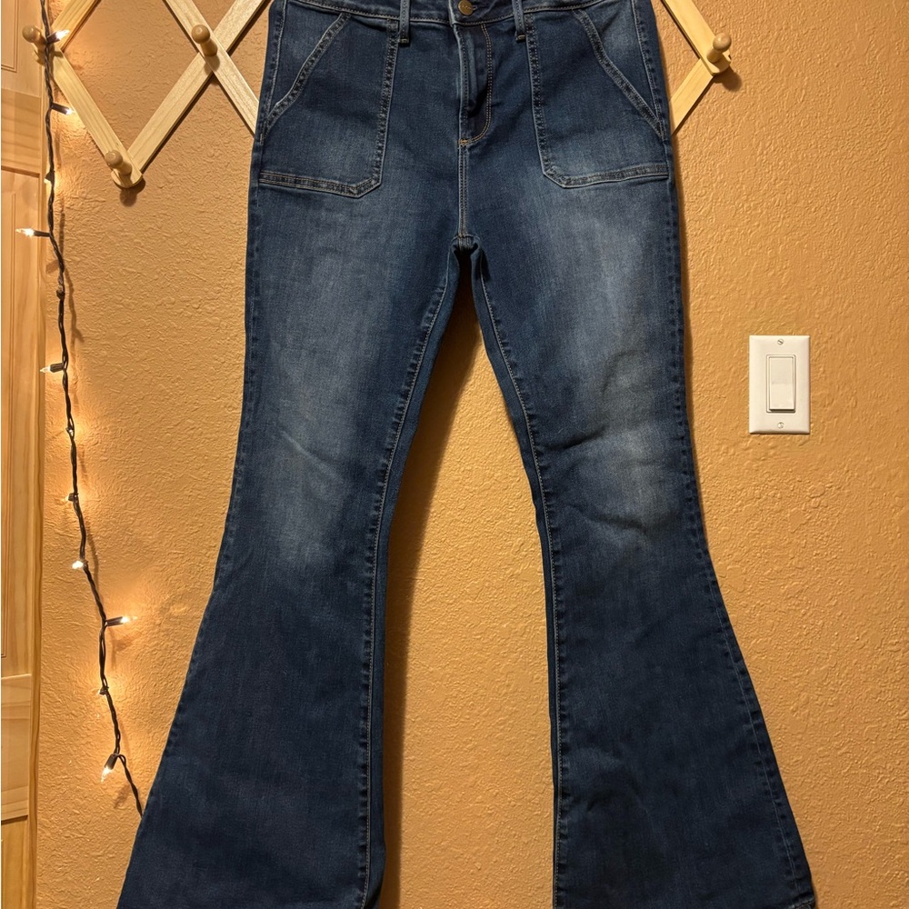 DRIFTWOOD Blue Flare Wide Leg Jeans
